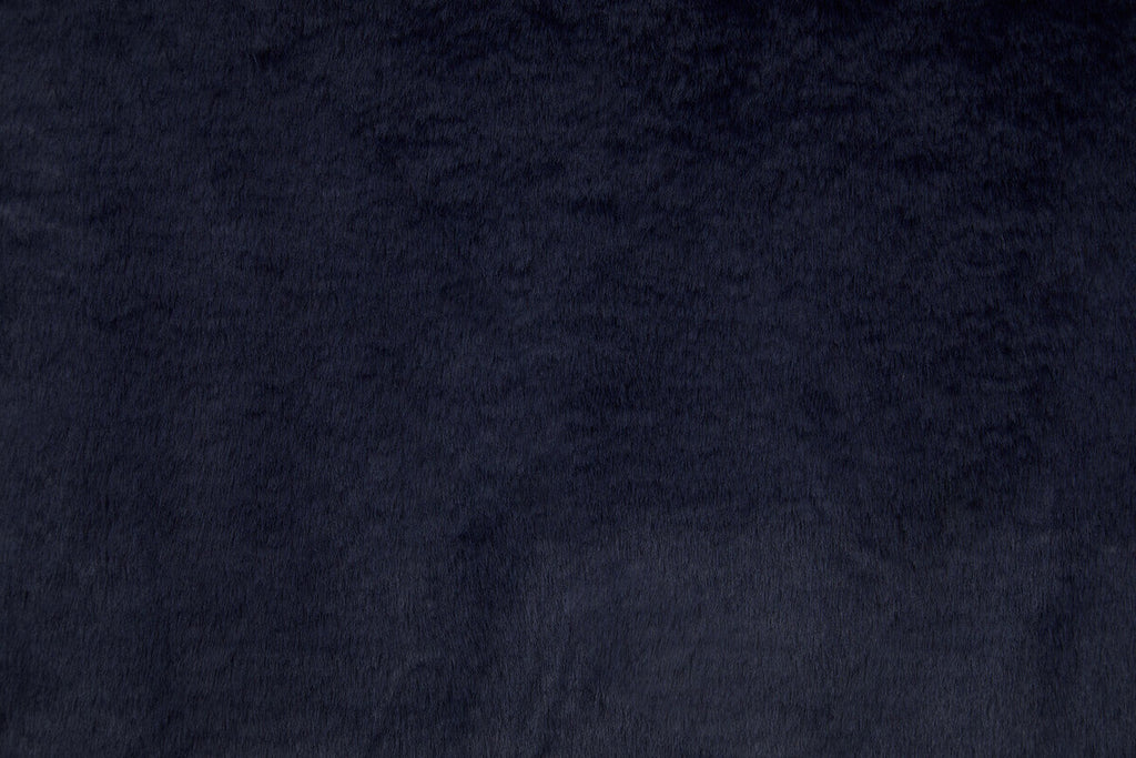 Navy Blue Rectangular Faux Fur Cushion
