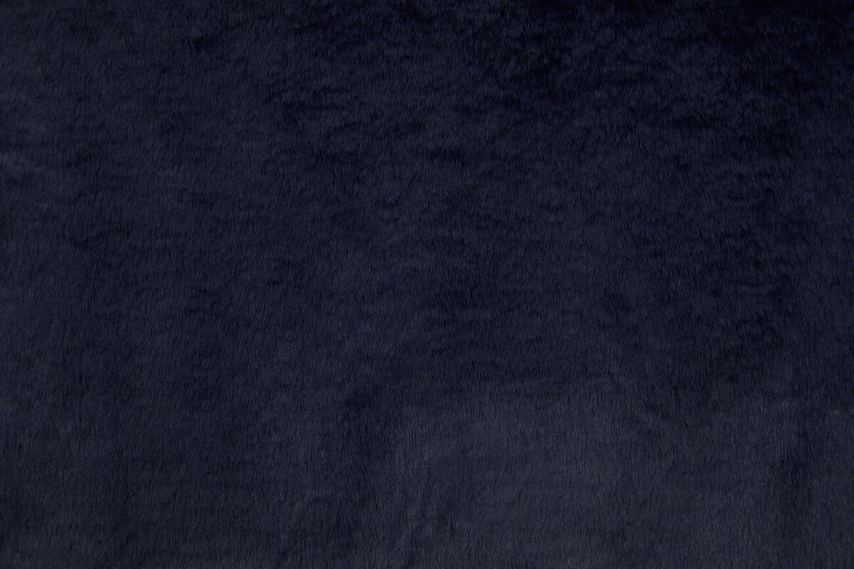 Navy Blue Rectangular Faux Fur Cushion