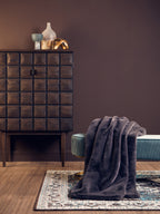 Bosie Grey Faux Fur Throw