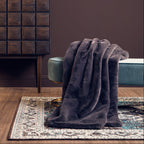 Bosie Grey Faux Fur Throw