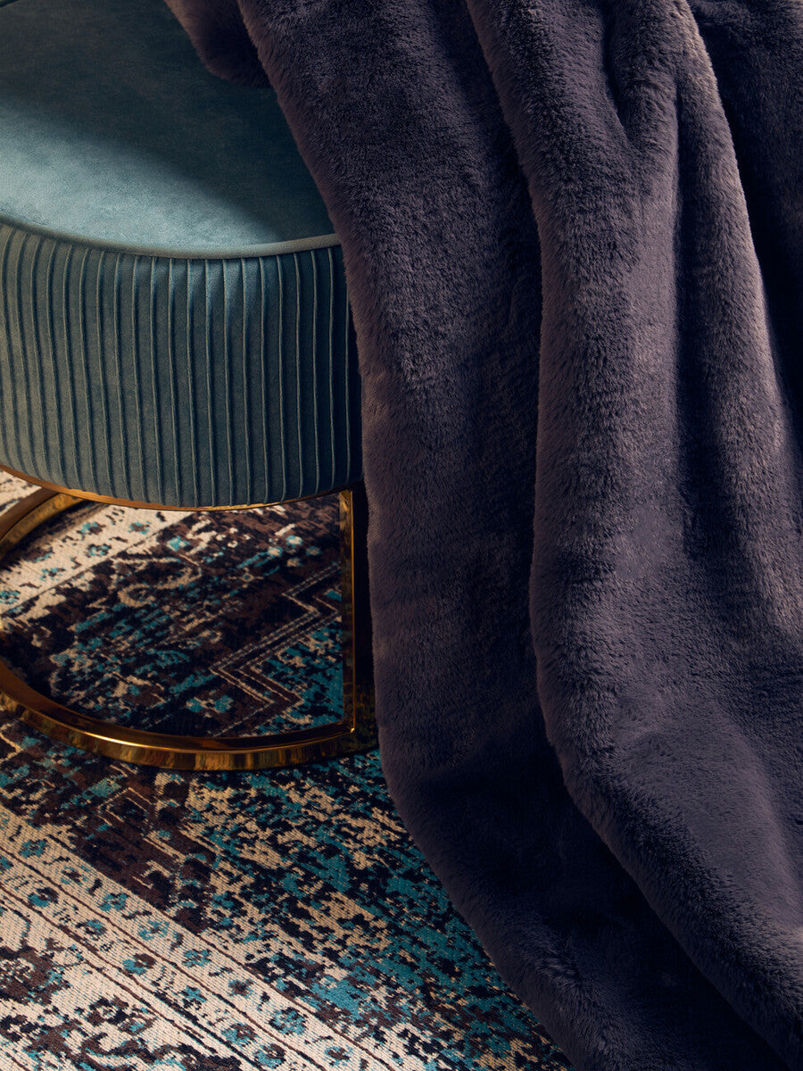 Bosie Grey Faux Fur Throw