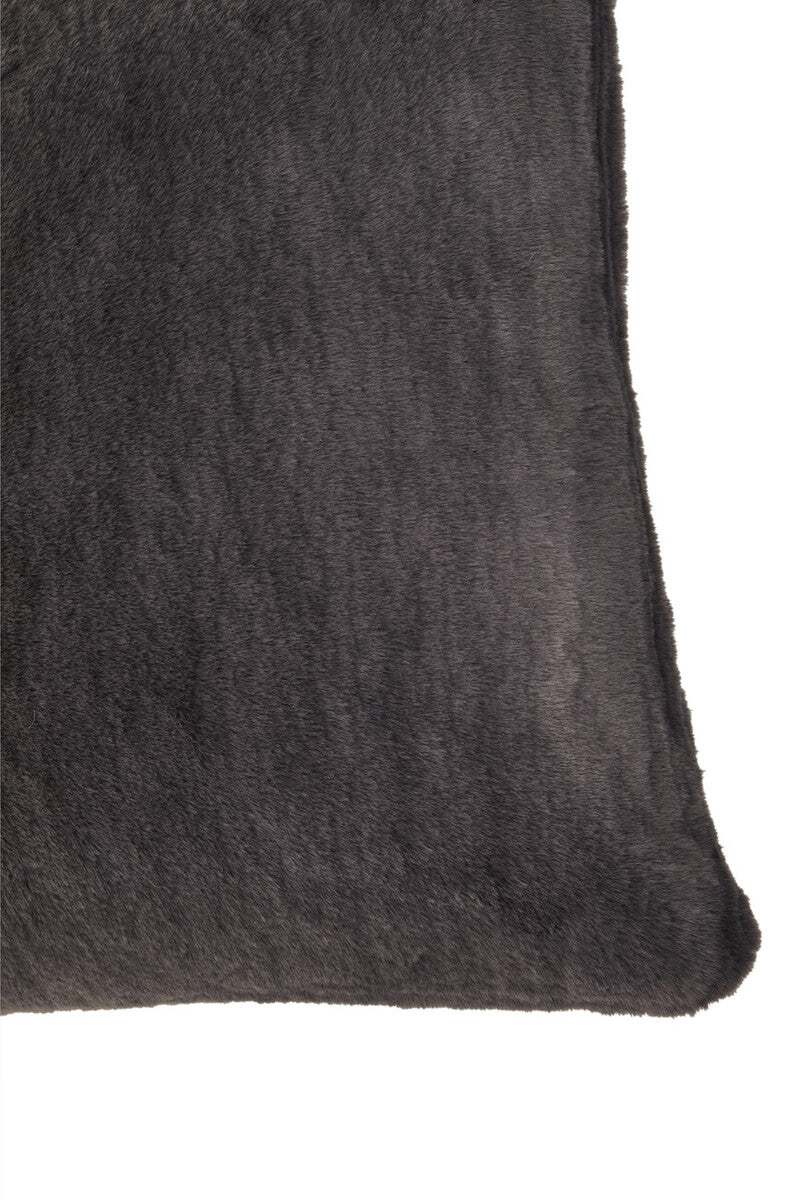 Grey Square Faux Fur Cushion
