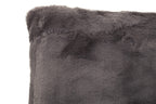 Grey Rectangular Faux Fur Cushion