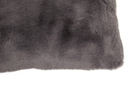 Grey Rectangular Faux Fur Cushion