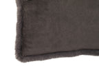 Grey Rectangular Faux Fur Cushion