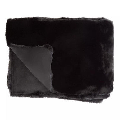 Bosie Black Faux Fur Throw