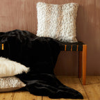 Bosie Black Faux Fur Throw