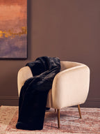 Bosie Black Faux Fur Throw