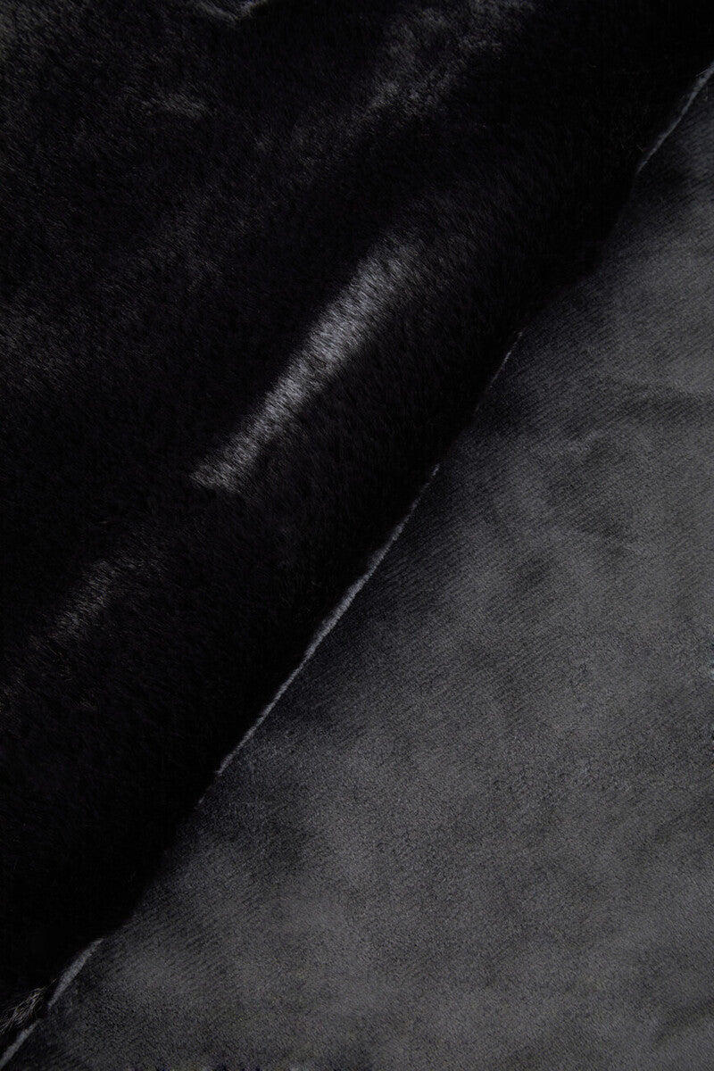Bosie Black Faux Fur Throw
