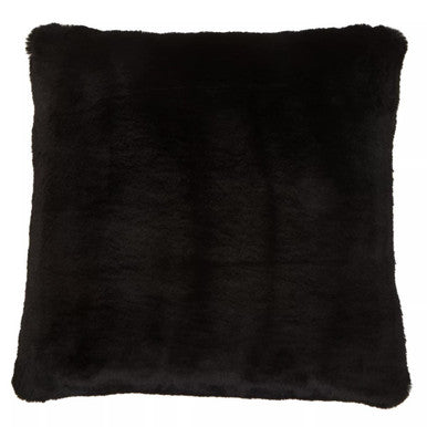 Black Square Faux Fur Cushion