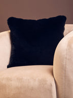 Black Square Faux Fur Cushion