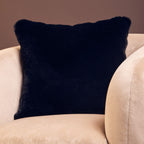 Black Square Faux Fur Cushion