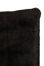 Black Square Faux Fur Cushion