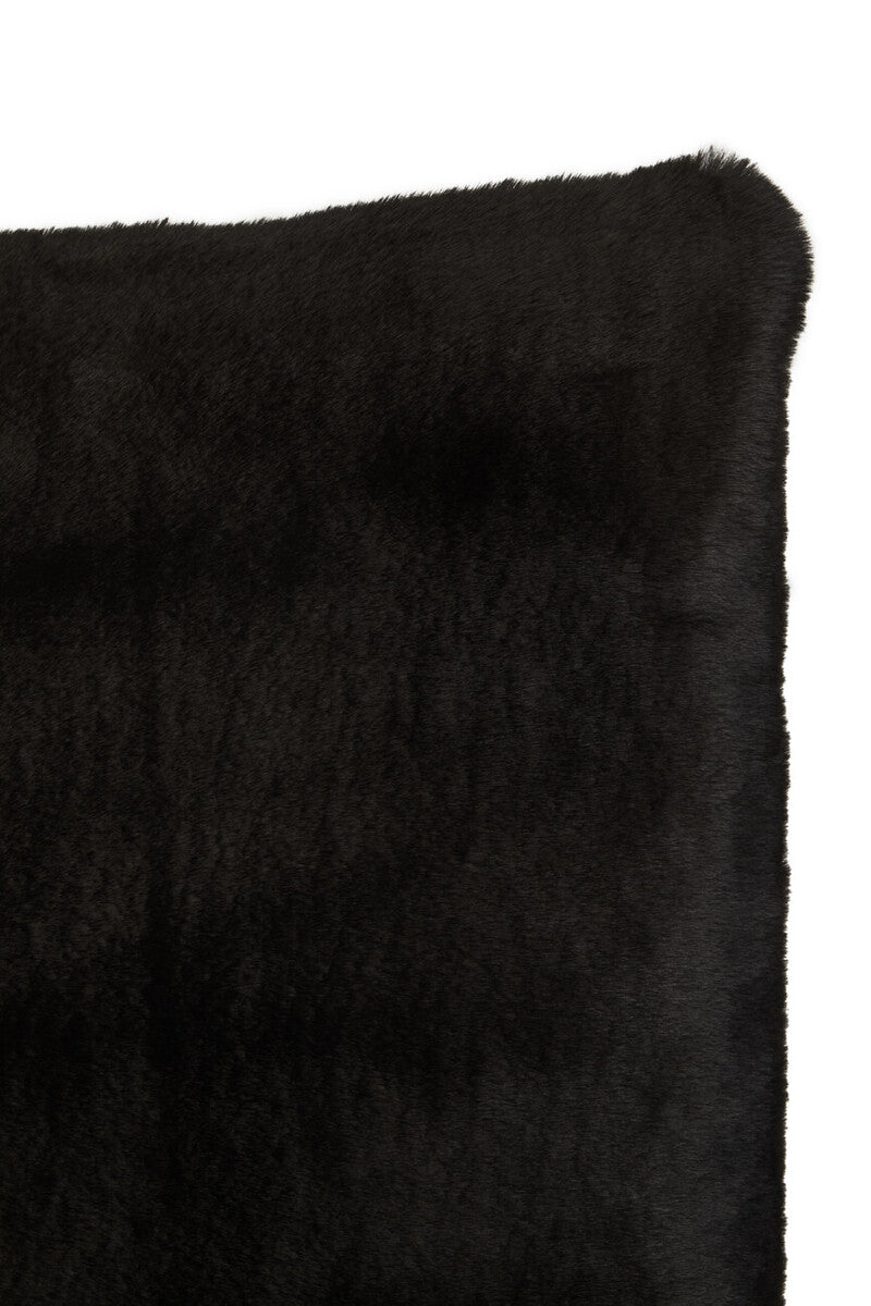 Black Square Faux Fur Cushion
