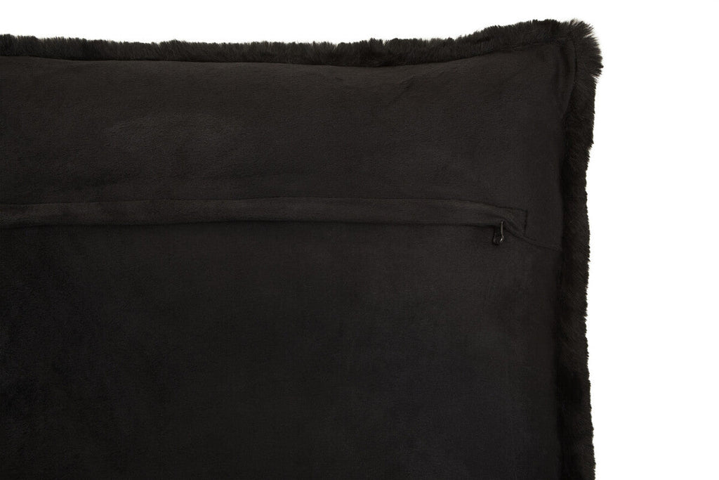 Black Square Faux Fur Cushion