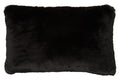 Black Rectangular Faux Fur Cushion