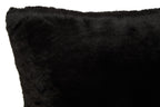 Black Rectangular Faux Fur Cushion