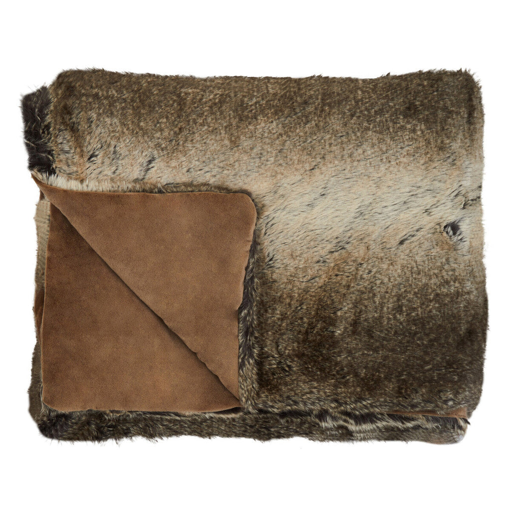 Bosie Mocha Ombre Fur Throw