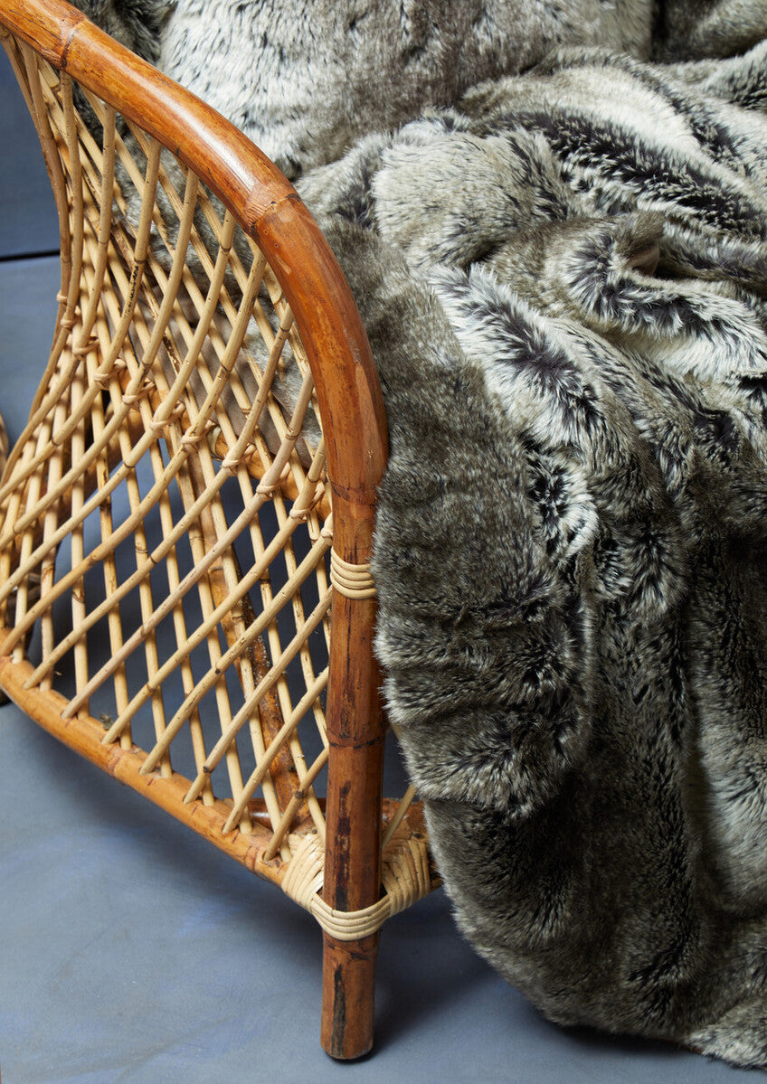 Bosie Mocha Ombre Fur Throw