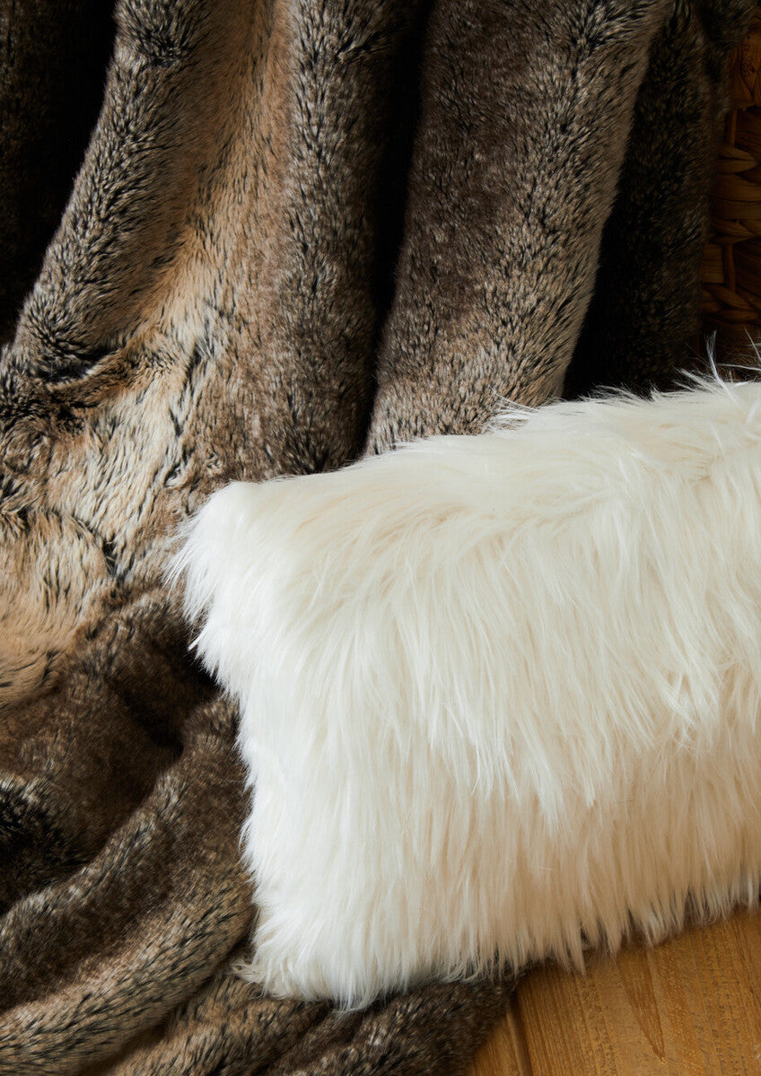 Bosie Mocha Ombre Fur Throw