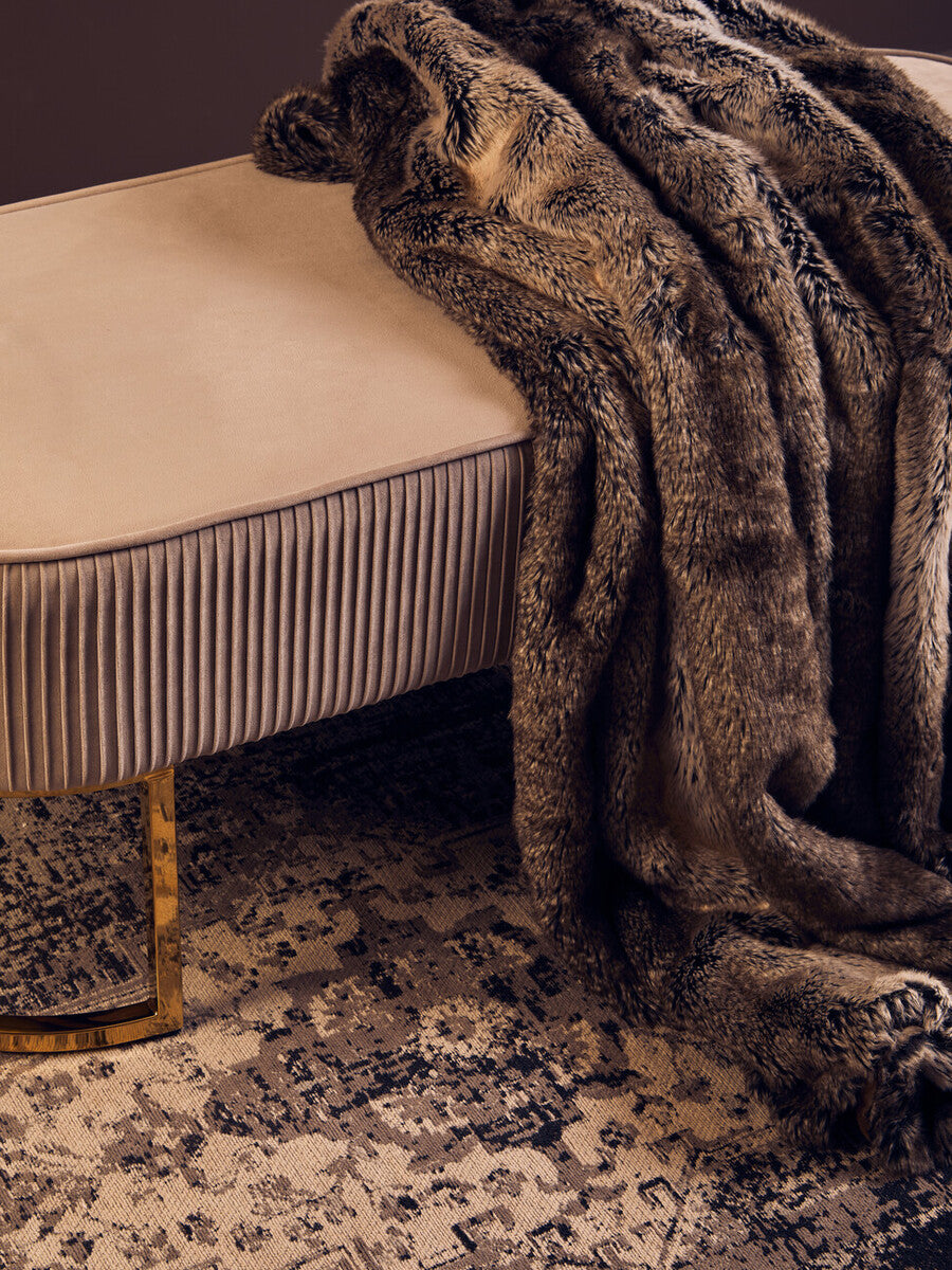 Bosie Mocha Ombre Fur Throw