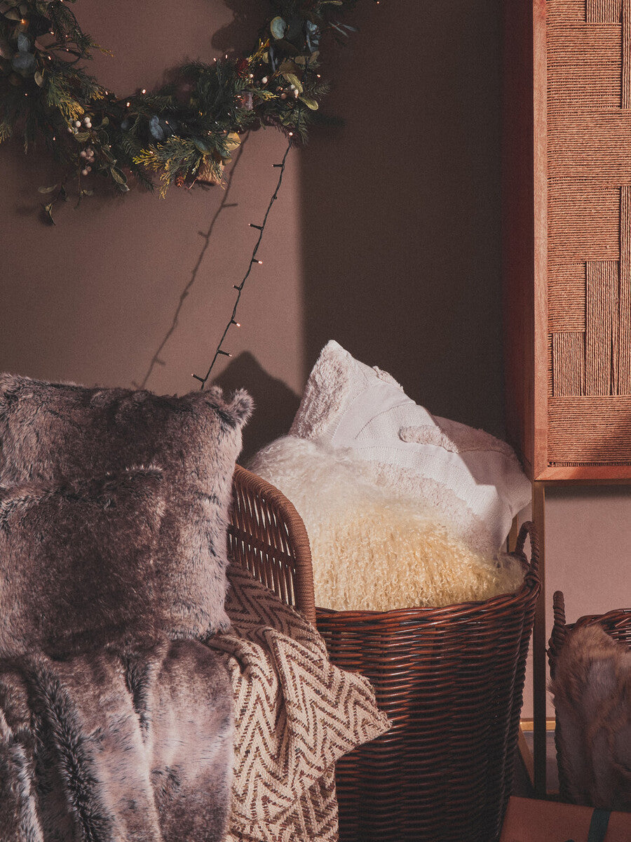 Bosie Mocha Ombre Fur Throw