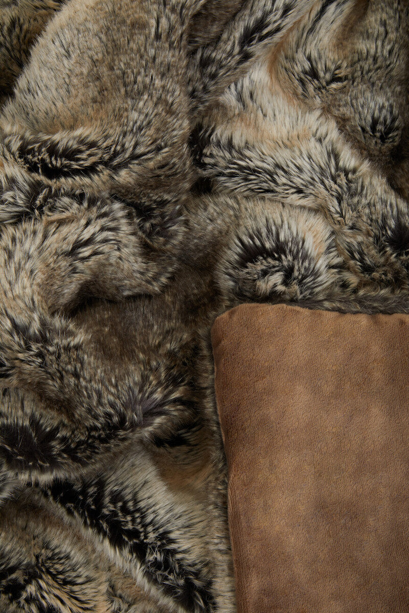 Bosie Mocha Ombre Fur Throw