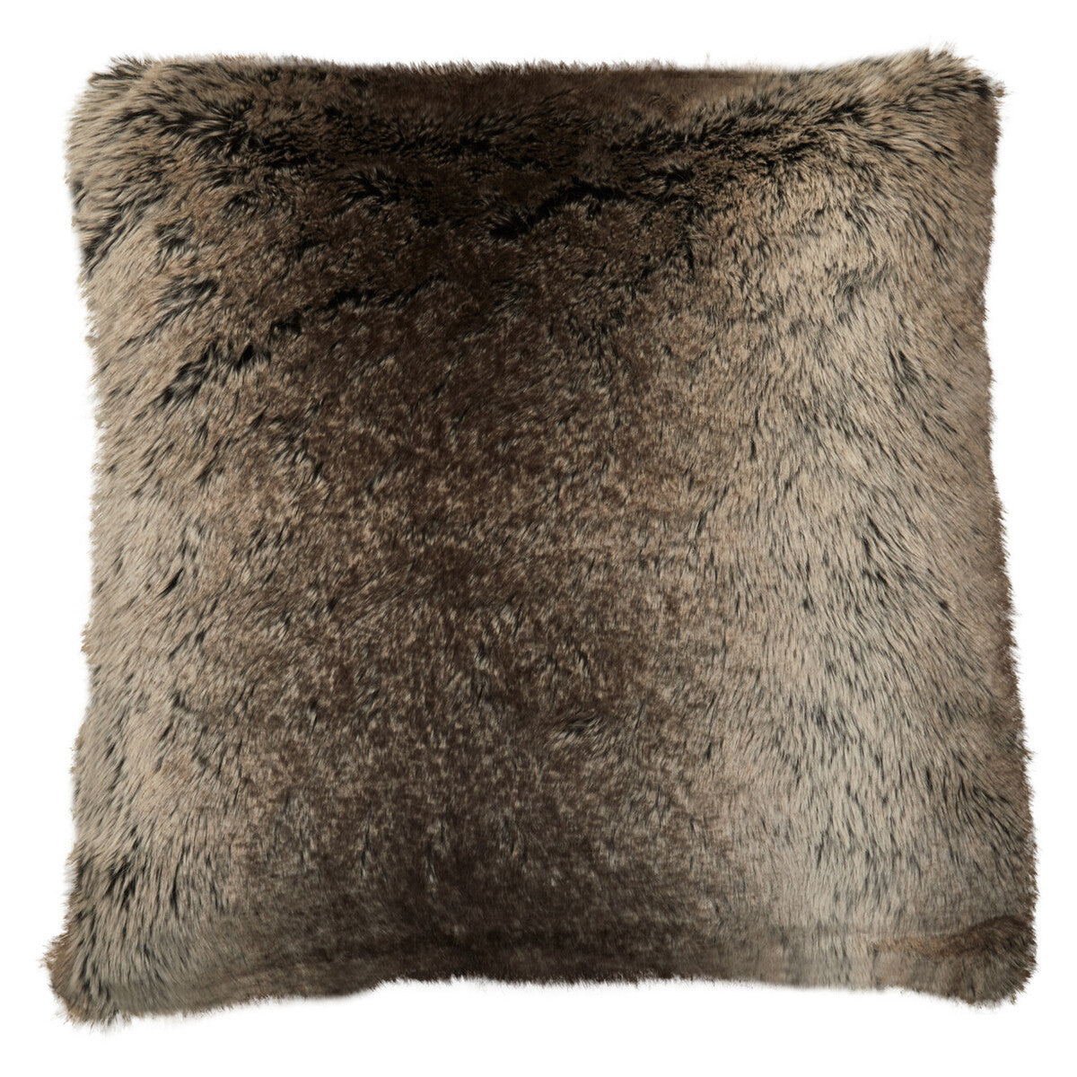 Mocha Ombre Square Faux Fur Cushion
