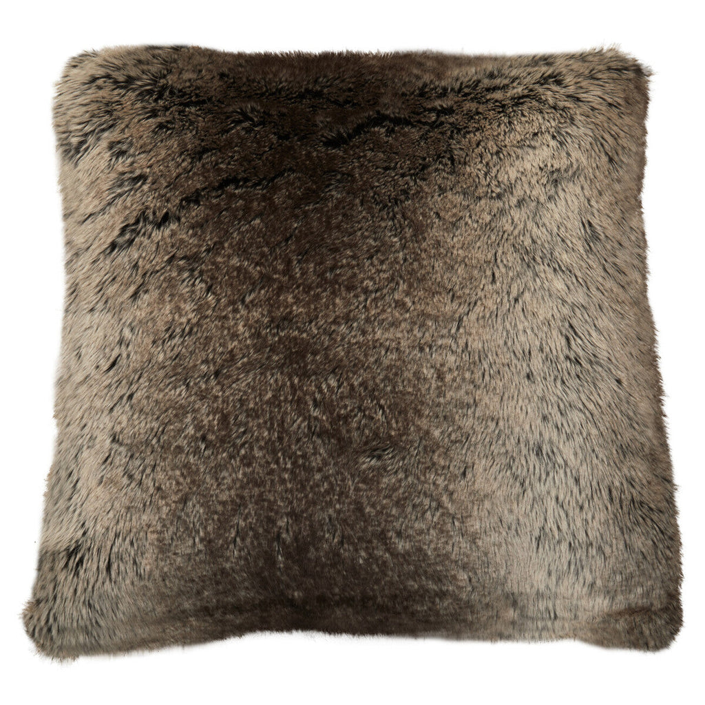 Mocha Ombre Square Faux Fur Cushion