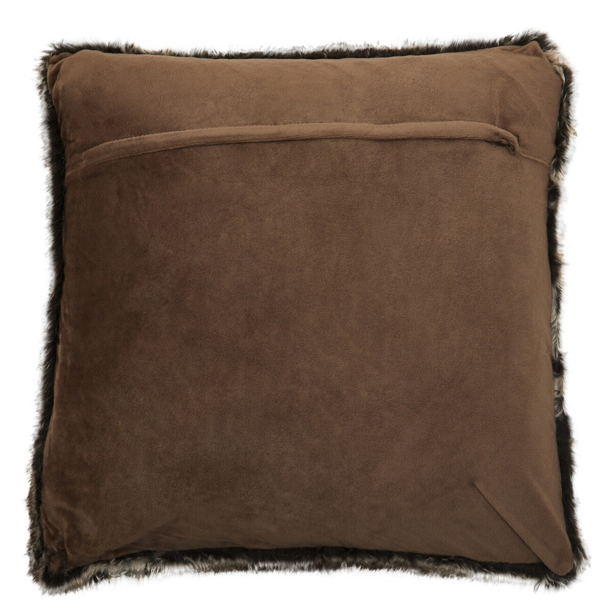 Mocha Ombre Square Faux Fur Cushion