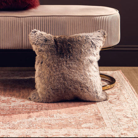 Mocha Ombre Square Faux Fur Cushion