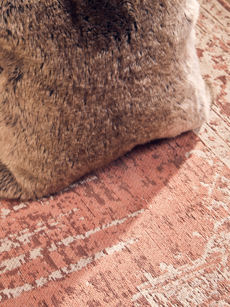 Mocha Ombre Square Faux Fur Cushion