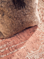 Mocha Ombre Square Faux Fur Cushion