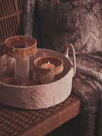 Mocha Ombre Square Faux Fur Cushion