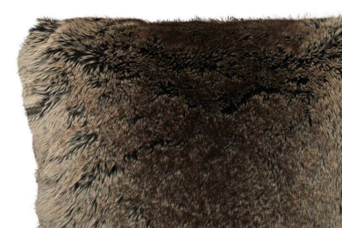 Mocha Ombre Square Faux Fur Cushion