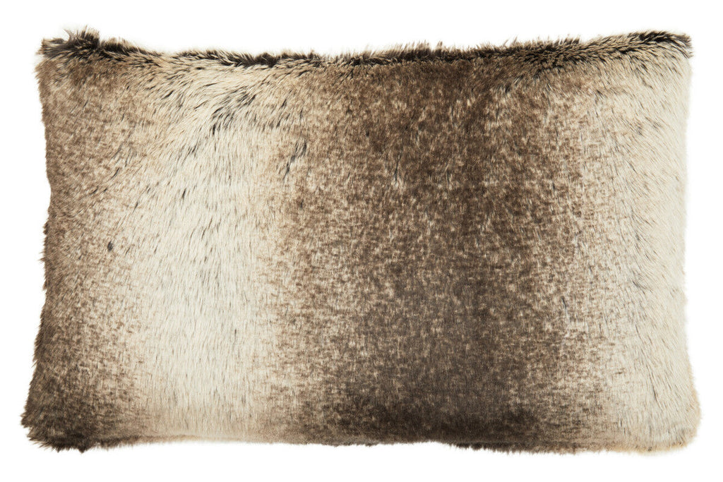 Mocha Ombre Rectangular Faux Fur Cushion