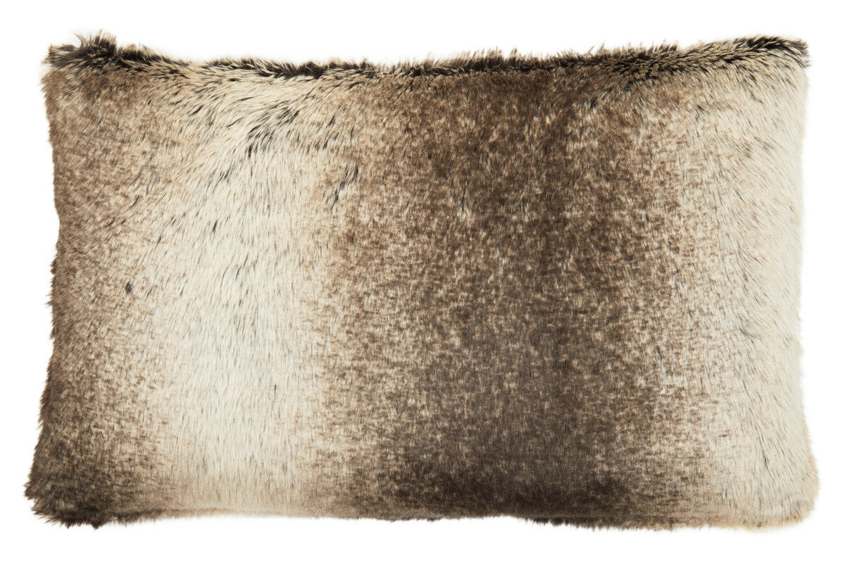 Mocha Ombre Rectangular Faux Fur Cushion