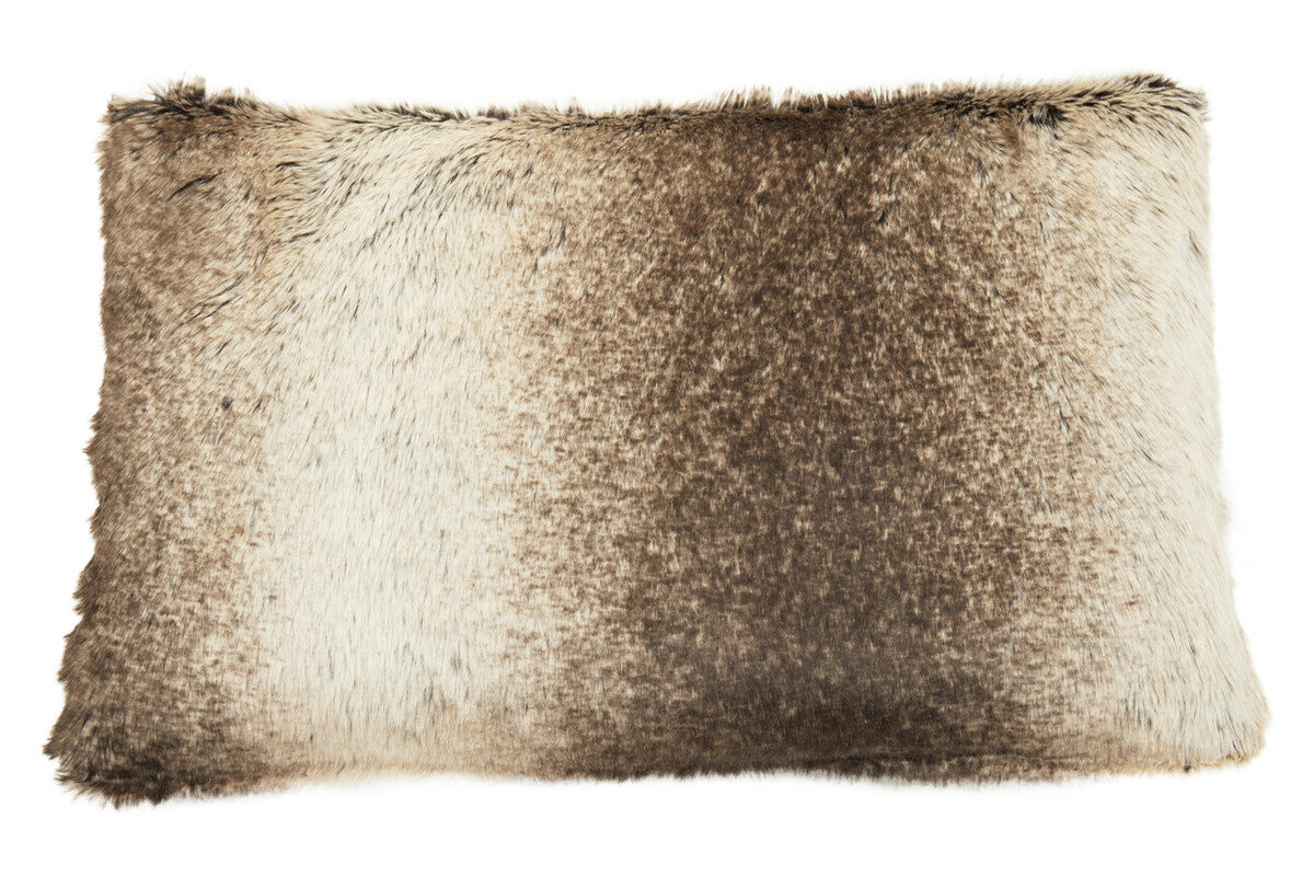 Mocha Ombre Rectangular Faux Fur Cushion