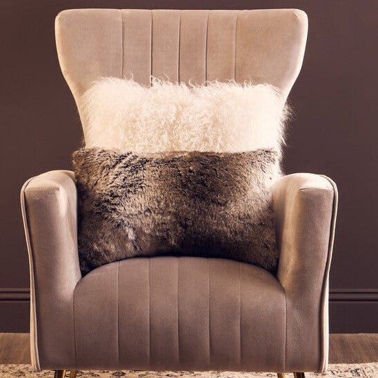 Mocha Ombre Rectangular Faux Fur Cushion