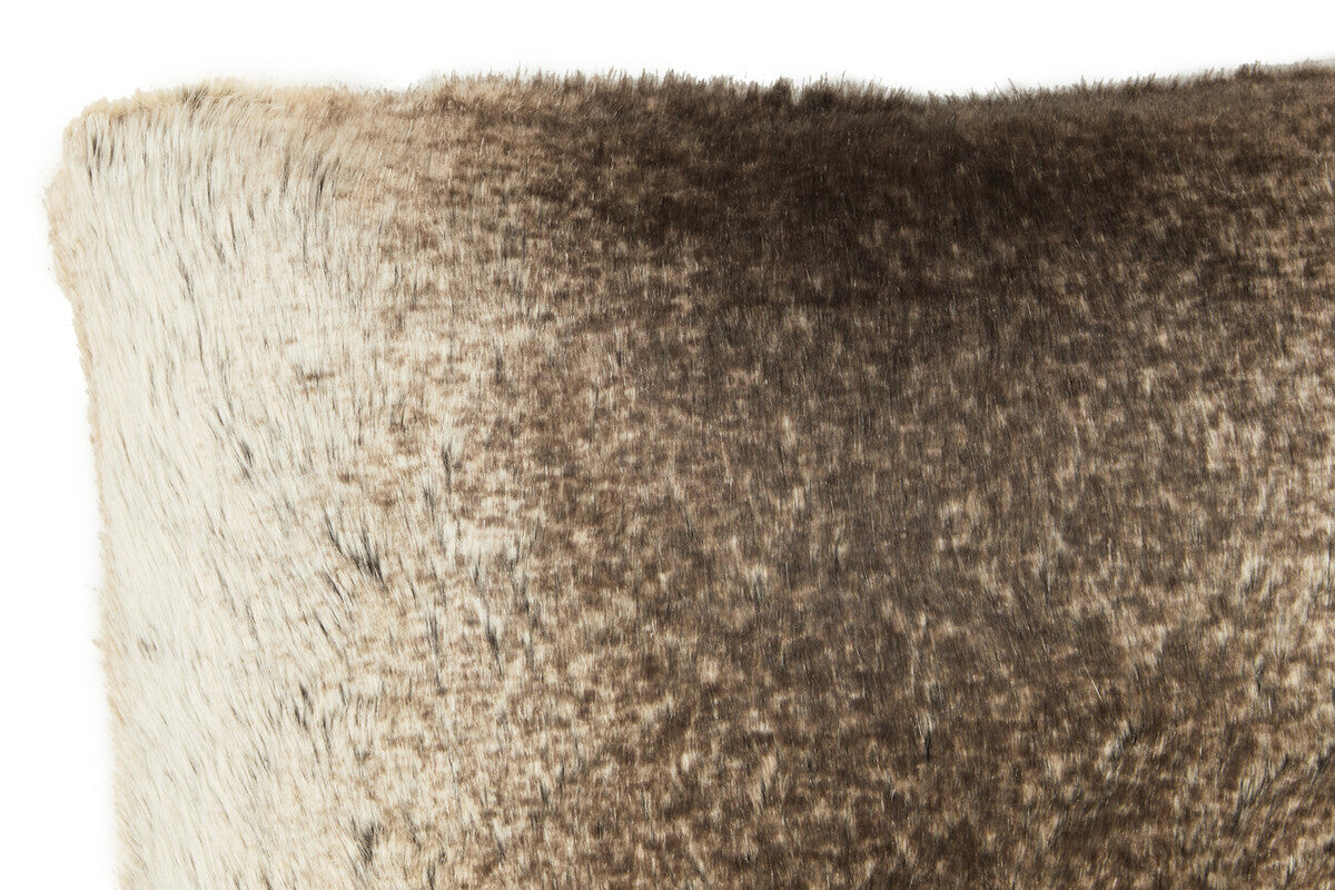 Mocha Ombre Rectangular Faux Fur Cushion