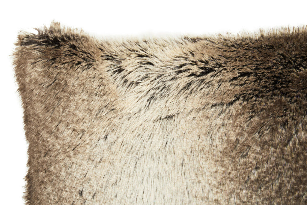 Mocha Ombre Rectangular Faux Fur Cushion
