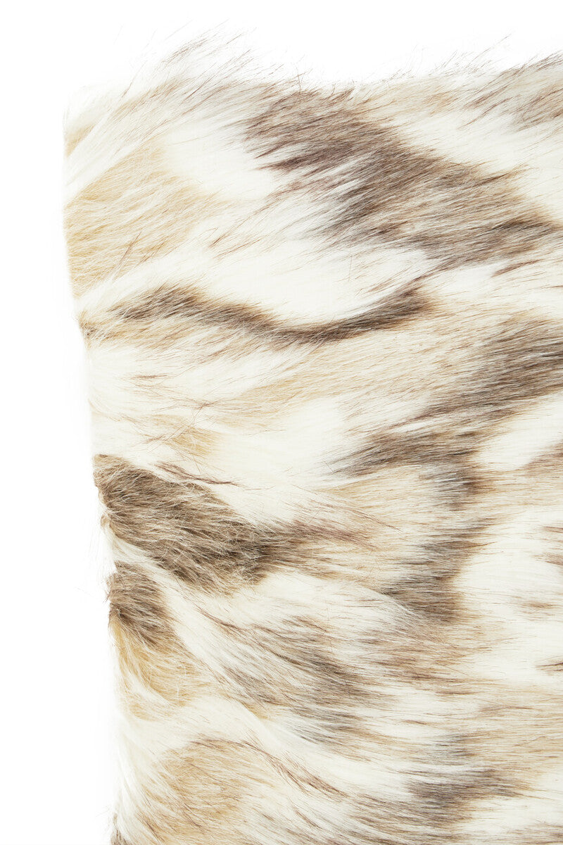 Natural Square Faux Fur Cushion
