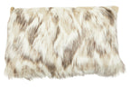 Natural Rectangular Faux Fur Cushion