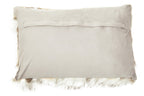 Natural Rectangular Faux Fur Cushion