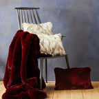 Natural Rectangular Faux Fur Cushion