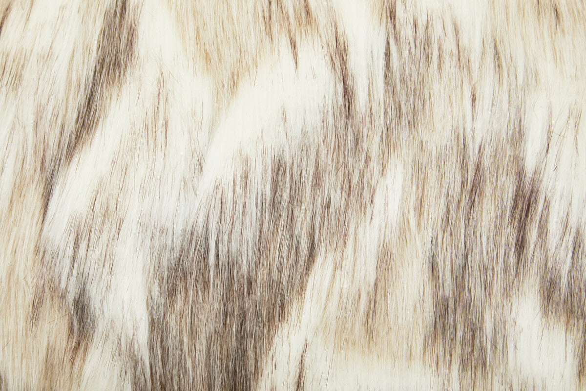 Natural Rectangular Faux Fur Cushion