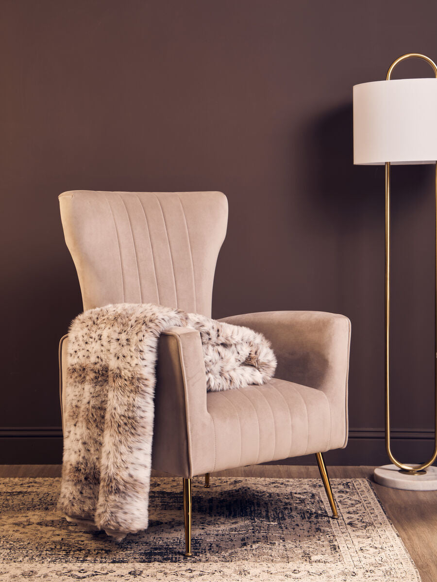 Bosie Animal Print Fur Throw