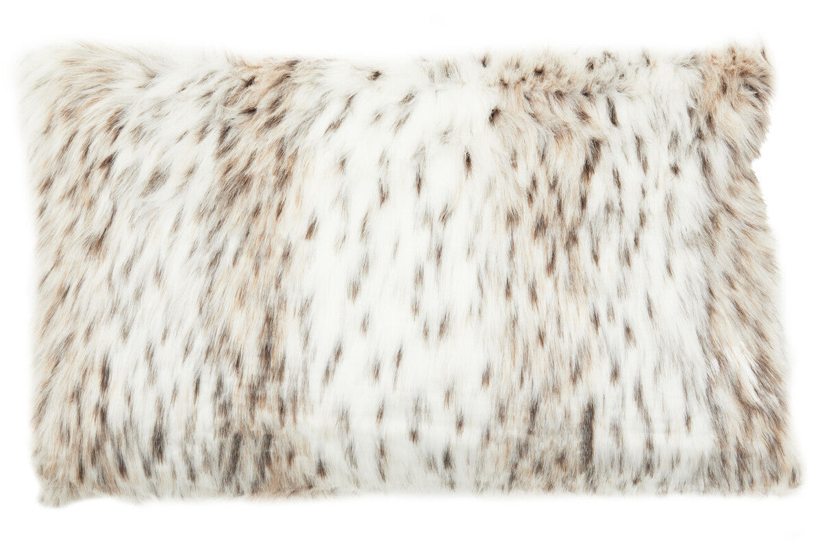 Animal Print Rectangular Faux Fur Cushion