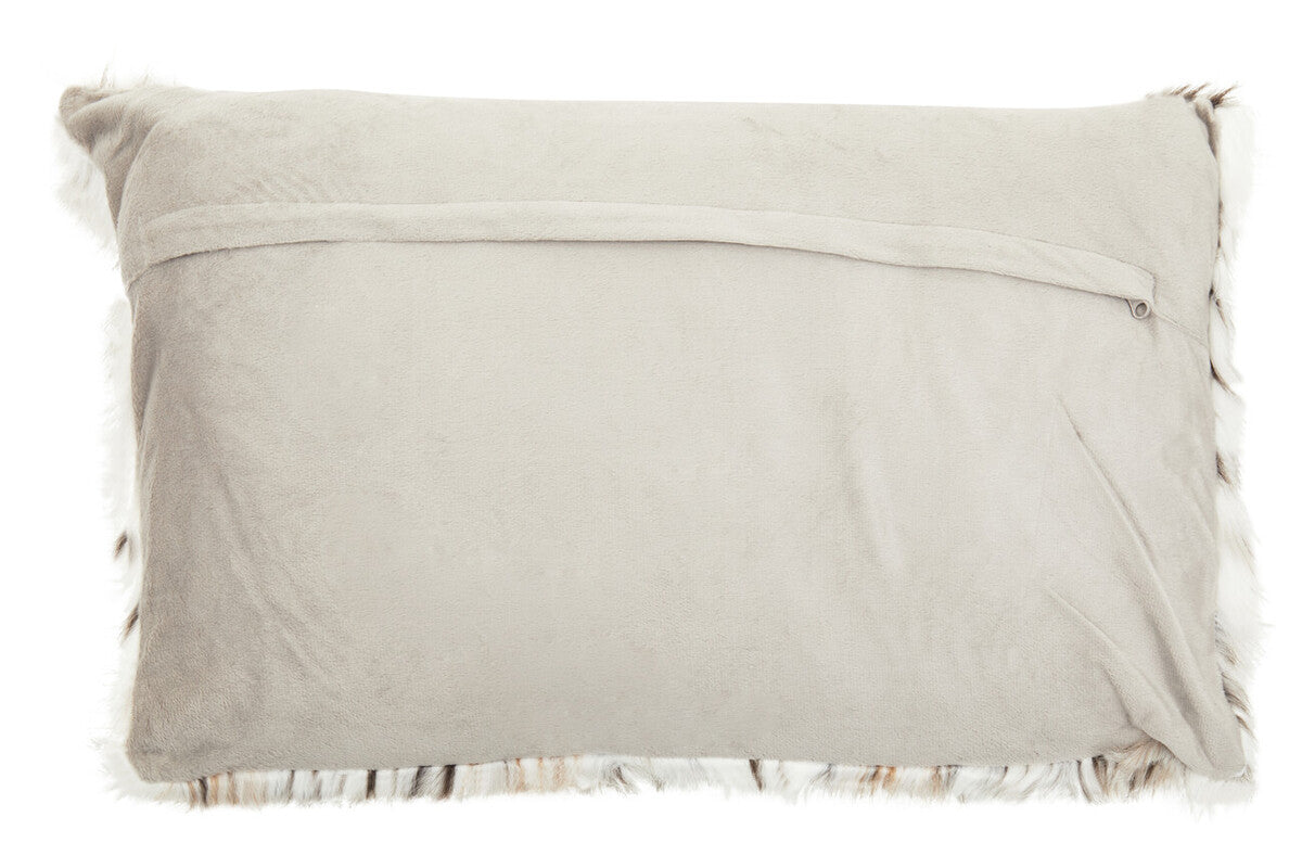 Animal Print Rectangular Faux Fur Cushion
