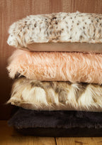 Animal Print Rectangular Faux Fur Cushion